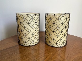 Ivory Candles With Metal Filigree Holders