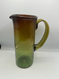 Hand-blown Bubble Glass Pitcher