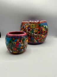 Folk Art Hand-painted Bowls