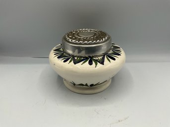 BMT Mexico Ceramic Trinket Box Incl. Silver Lid