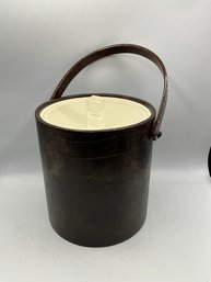 Vintage Embossed Faux Leather Ice Bucket