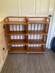 Vintage Bamboo And Rattan Shelves