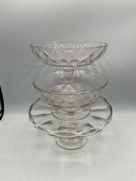 Grouping Of Vintage Glass Pedestal Bowls