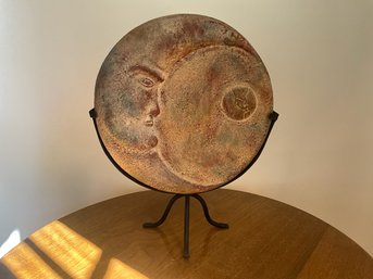 Southwestern Style Clay Moon On Stand