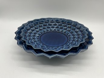 (2) Blue Decorative Ceramic Plates