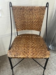 Iron And Rattan Side Chair