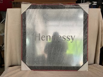 Unopened Hennessy Framed Bar Mirror