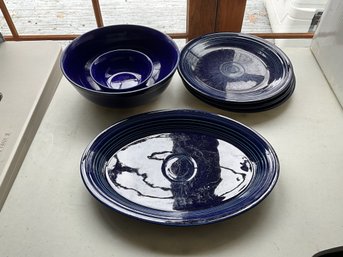 Grouping Of Cobalt Blue Bowls And Plates