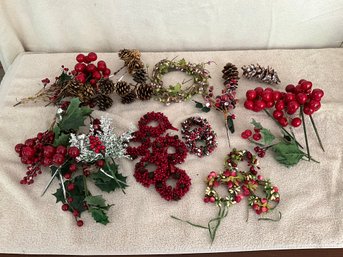 Grouping Of Holiday Table Decor And Napkins Rings