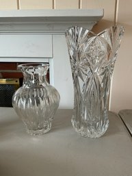 (2) Cut Glass Flower Vases