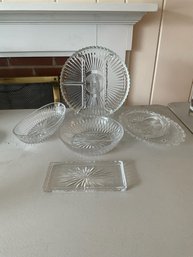 Grouping Of Miscellaneous Cut Glass Candy Dishes