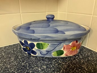 Ceramic Floral Lidded Serving Dish
