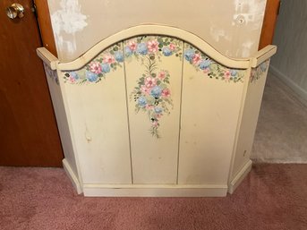 Vintage Wood Hand-painted Folding Screen