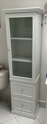 White Wood And Glass Storage Cabinet