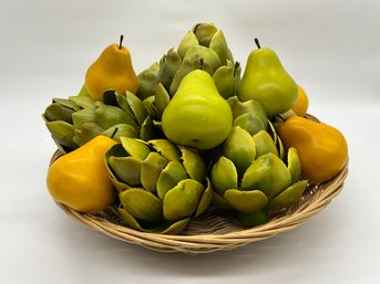 Decorative Faux Artichokes And Pears