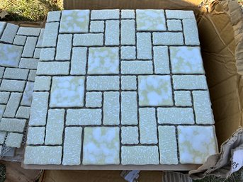 Grouping Of Pale Yellow Speckled Mosaic Tiles