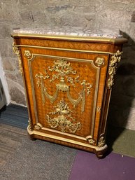 French Style Neoclassical Marble Top Cabinet