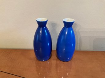 Japanese Ceramic Blue Vases
