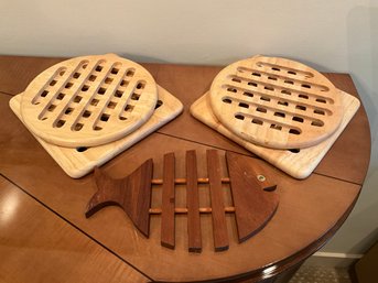Grouping Of Wood Trivets