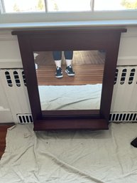 Wood Entry Way Mirror With Hooks