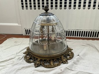 Antique Victorian Brass Ceiling Mount Fixture