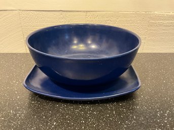 Plastic Serving Bowl & Plate