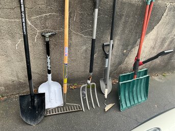 Grouping Of Hand Tools Incl. Snow Shovels