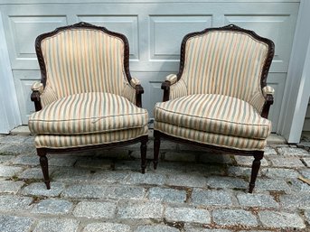 Pair Of Upholstered Arm Chairs For Reupholstery