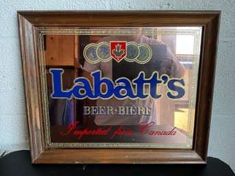 Vintage Labatts Beer Framed Bar Mirror