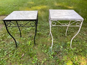 (2) Wrought Iron Side Tables