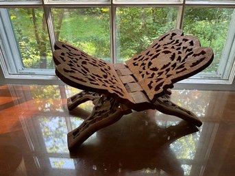 Hand-crafted Wood Cutout Book Stand
