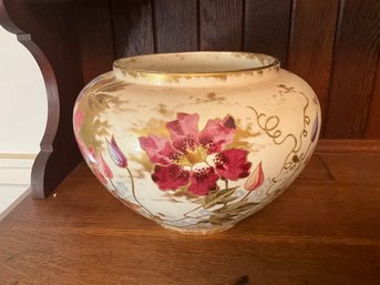 Gold Inlaid Royal Bonn Floral Jar