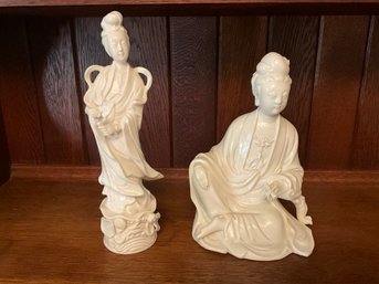 (2) Chinese White Porcelain Figures