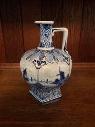 Blue And White Delft Holland Decorative Pitcher