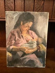 Women Nursing Child Painting On Canvas