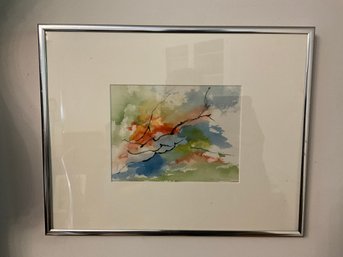 Abstract Watercolor Landscape, Signed