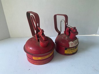 (2) Vintage Metal Gas Cans Incl. Eagle