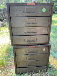 (2) Union 4-drawer Metal Hardware Organizers Incl. Contents