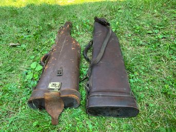 (2) Vintage Leather Rifle Cases Incl. Red Head