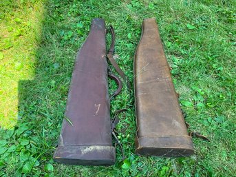 (2) Vintage Leather Rifle Cases