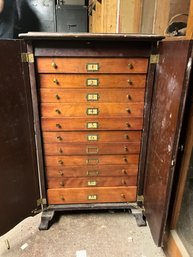 Vintage Wood Eleven-drawer Storage Cabinet