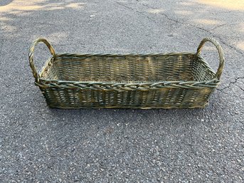 Long Rectangular Woven Wicker Basket