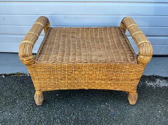 Woven Wicker Ottoman