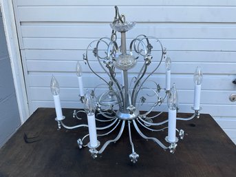 Silver Painted Metal Seven-arm Chandelier