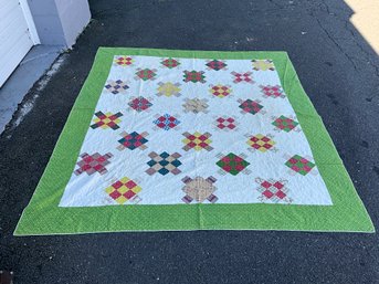 90 X 84 Antique Nine-patch Variation Quilt