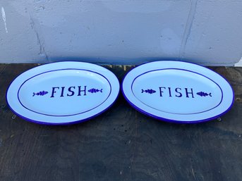 (2) Small Fish Serving Plates