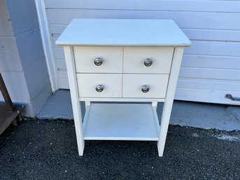 Two-drawer White Nightstand