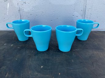 (4) Baby Blue Stable IKEA Mugs