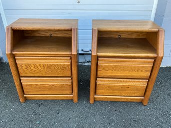 Mid-Century Oak Nightstands