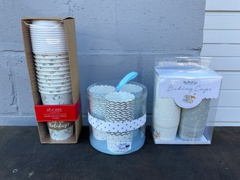 Grouping Of Themed Coffee And Baking Cups